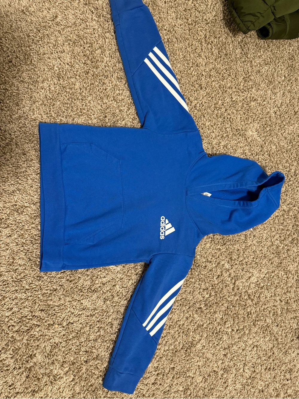 adidas Royal Blue Kids Hoodie with White Stripes